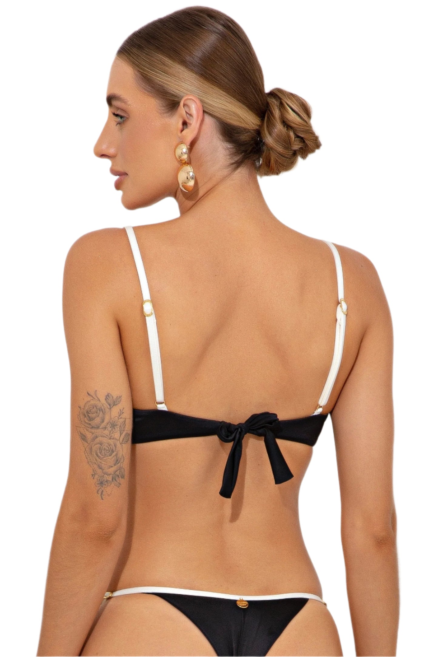Top Bikini Bicolor Black and Off White